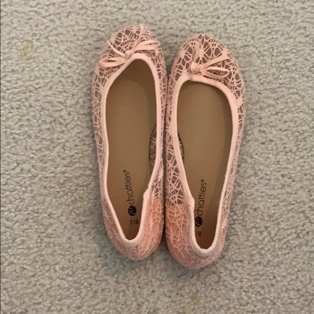 Pink Lace Flats